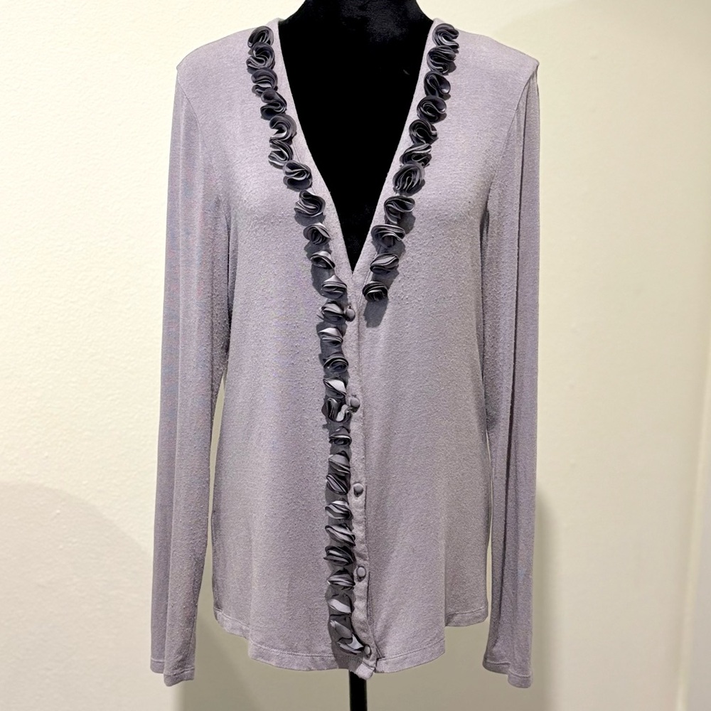 Ann Taylor Flower Detail Cardigan/Sweater - medium